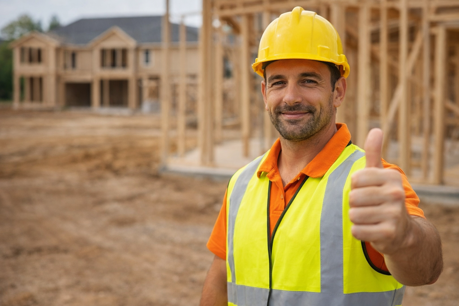 Builder giving thumbs up